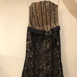 Black and gold embroidered dress